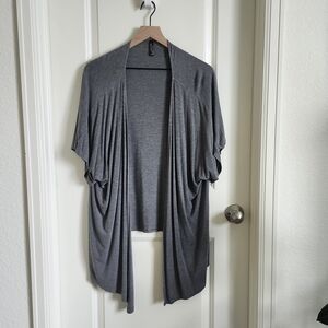Chic Gray Drape Cardigan